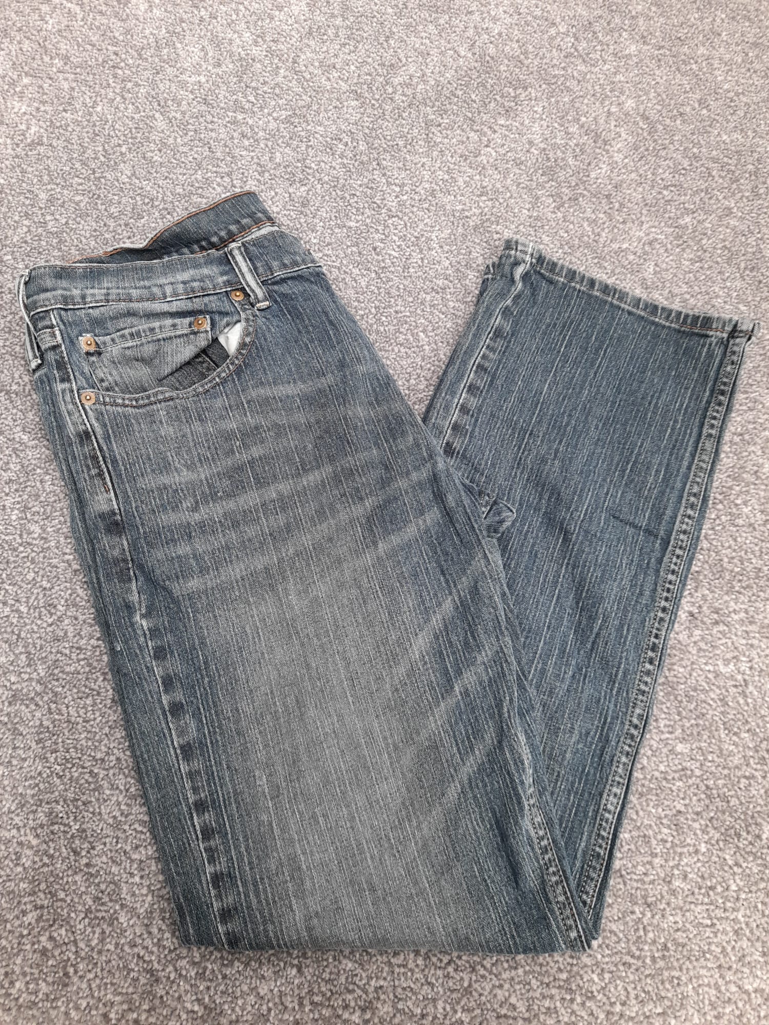 Levi's Blue Stripe Pattern Denim Jeans Red Tab 34" image 7