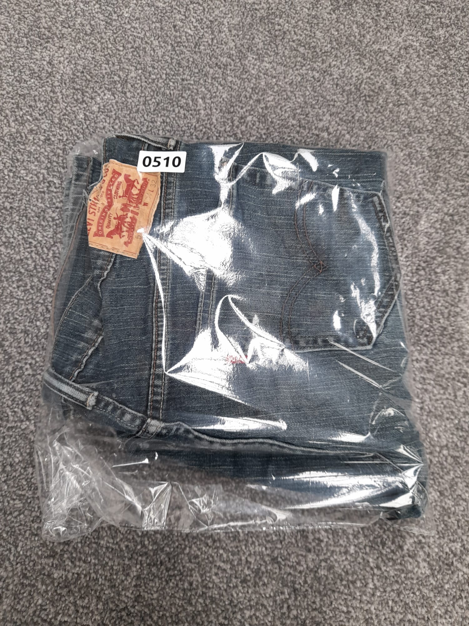 Levi's Blue Stripe Pattern Denim Jeans Red Tab 34" image 8