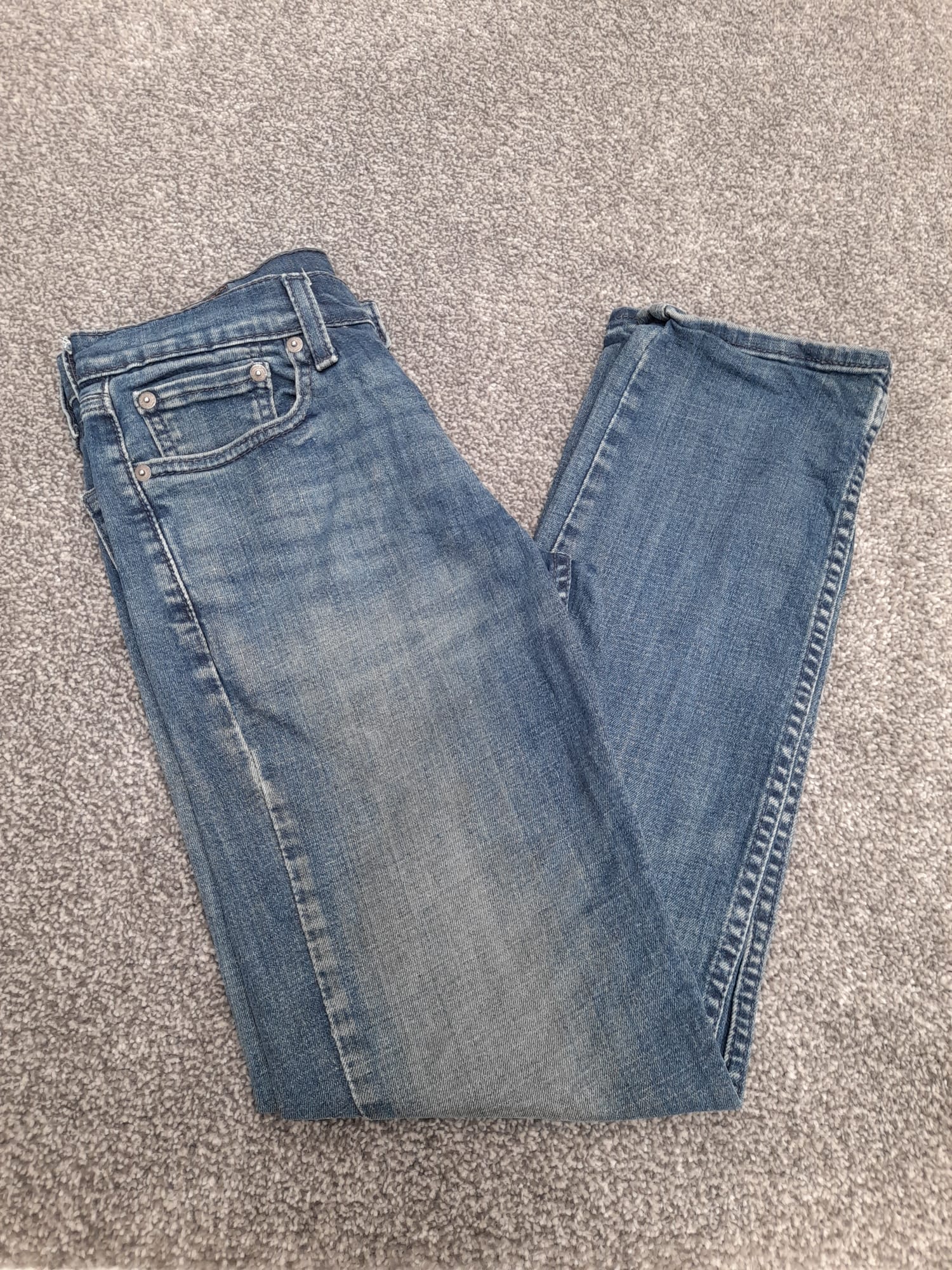 Levi's Blue Denim 514 Slim Straight Jeans Red Tab 29" image 8