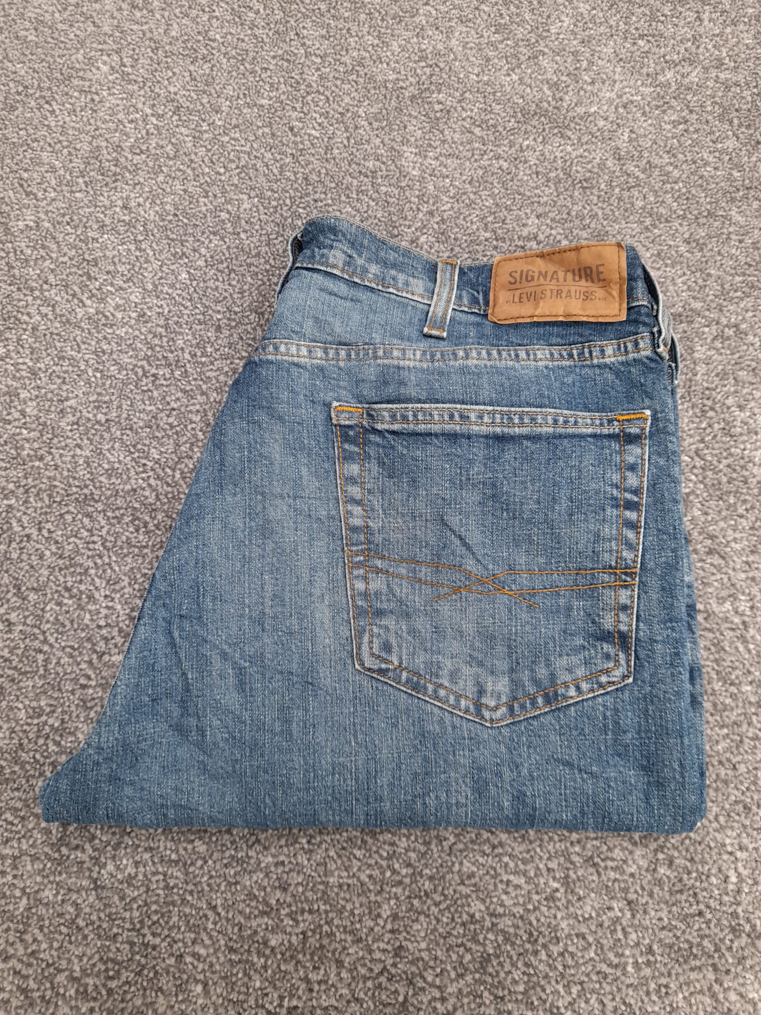 Levi's Blue Signature Bootcut Denim Jeans 36" image 2