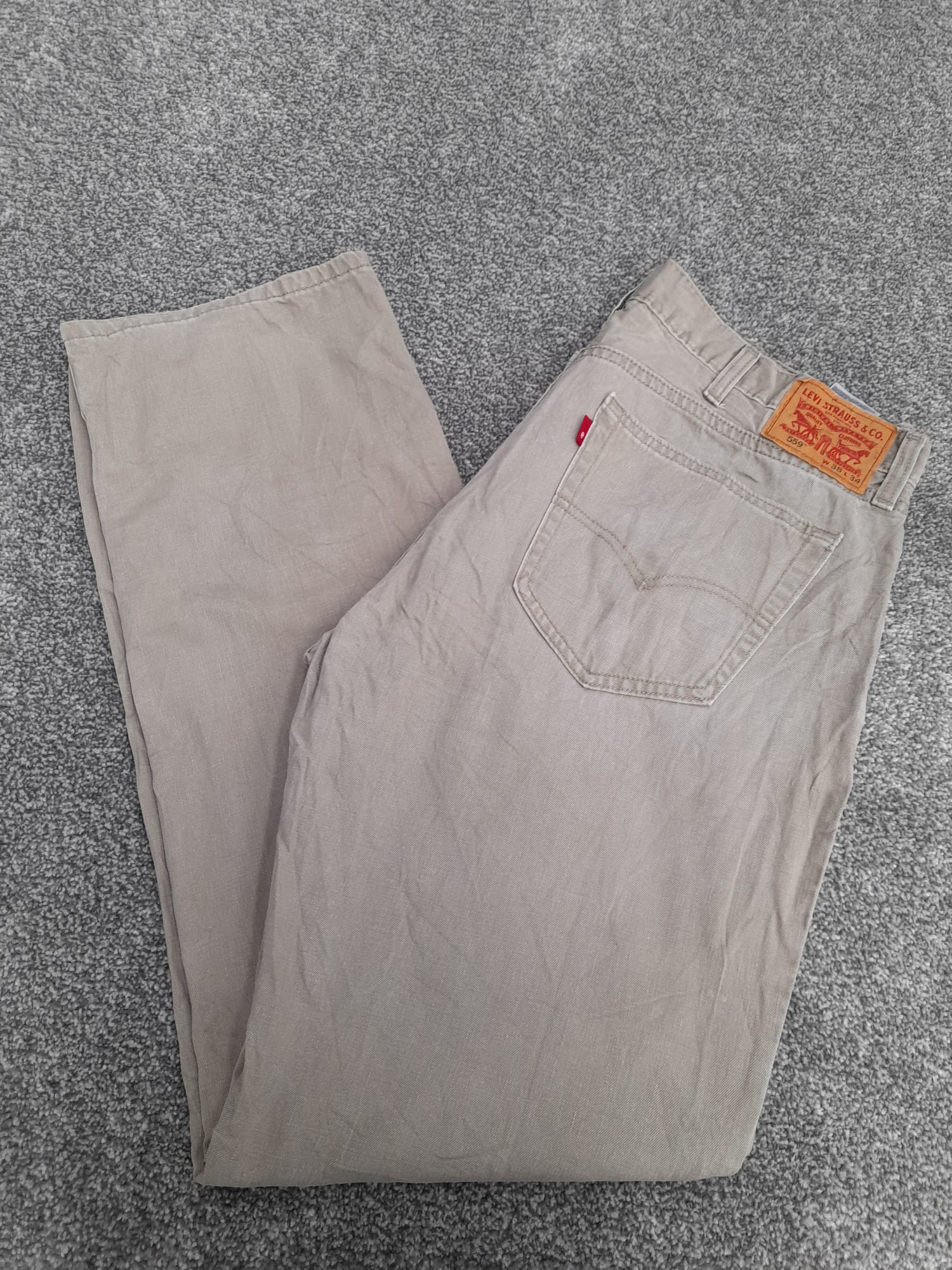 Levi's 559 Beige Denim Jeans Casual Pants Red Tab 38" image 2