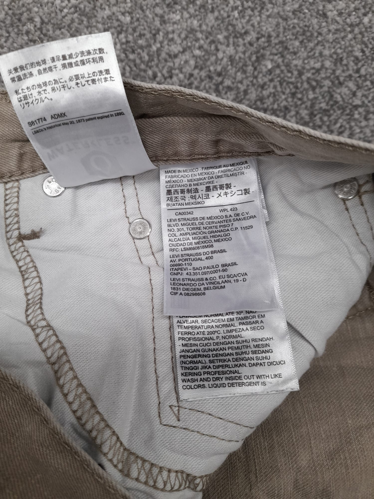Levi's 559 Beige Denim Jeans Casual Pants Red Tab 38" image 4