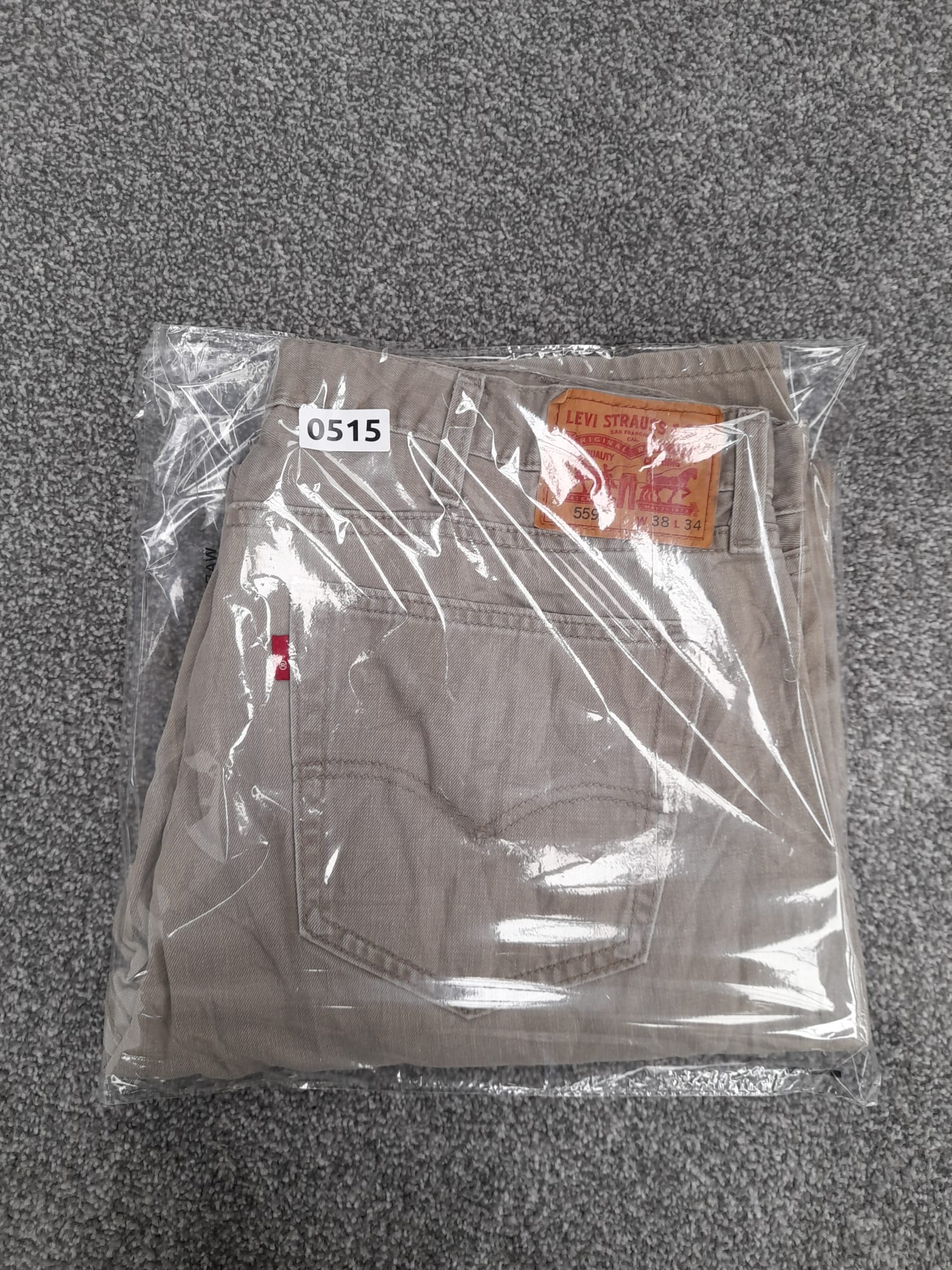 Levi's 559 Beige Denim Jeans Casual Pants Red Tab 38" image 6