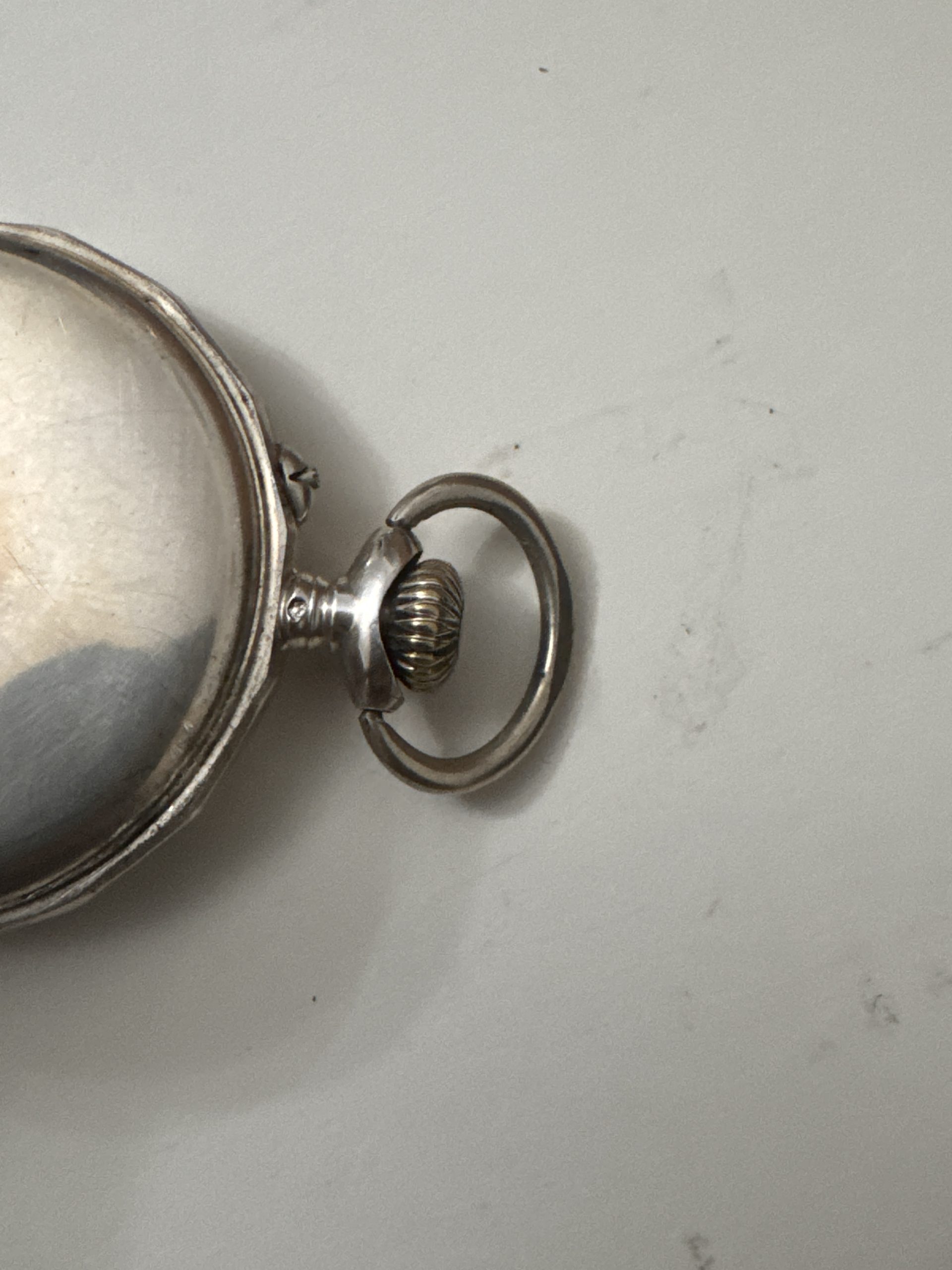 Antique Silver Pocket Watch with Roman Numerals WATCH 13 WORKING - NO GLASS image 2