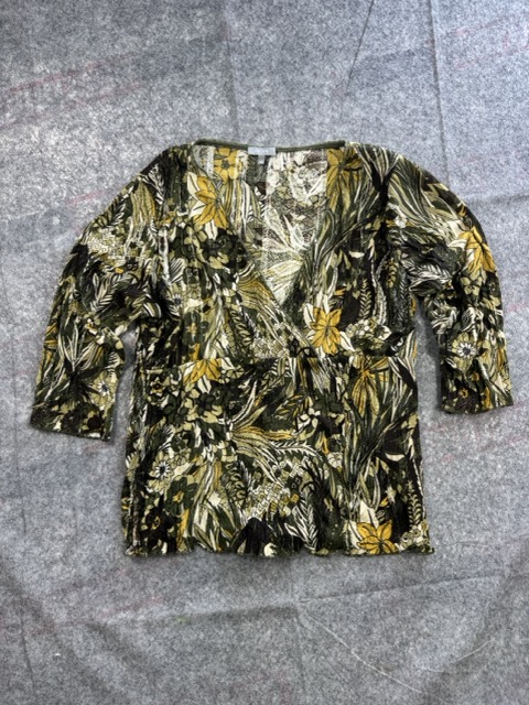 Per Una Green Floral Blouse V Neck 18
