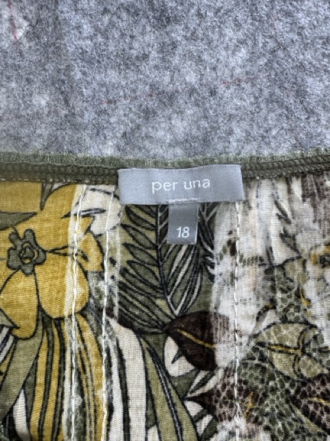 Per Una Green Floral Blouse V Neck 18 image 3