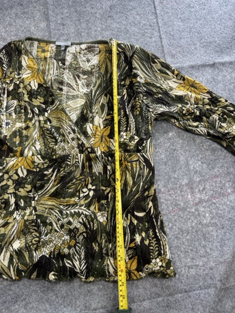 Per Una Green Floral Blouse V Neck 18 image 5