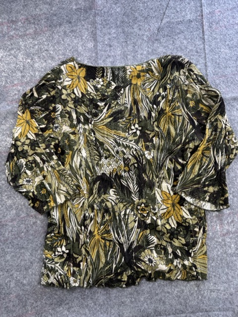 Per Una Green Floral Blouse V Neck 18 image 6