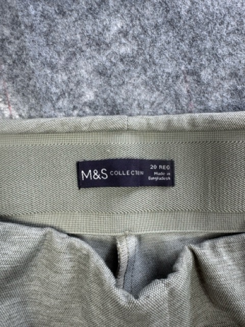 M&S Khaki Flared Trousers Regular 20 image 2