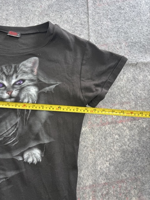 Spiral Direct Black Graphic Cat T-Shirt XL image 4