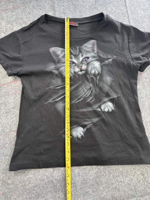 Spiral Direct Black Graphic Cat T-Shirt XL image 5