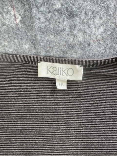Kaliko Brown Striped Wrap Top Size 18 image 3