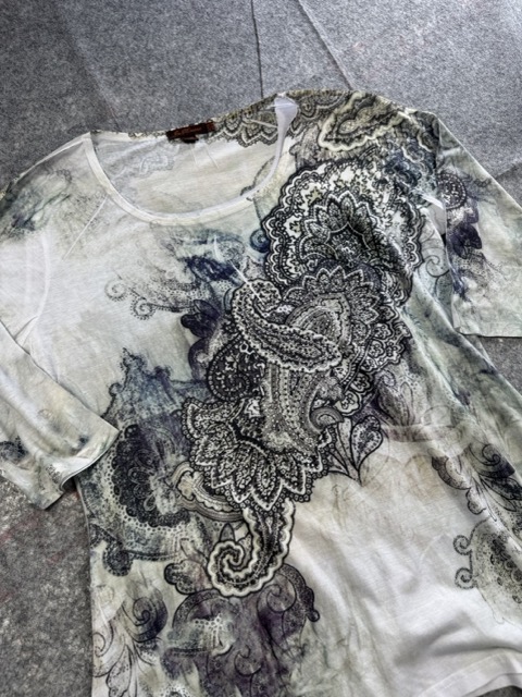Joe Browns White & Grey Printed Asymmetric Top UK18 image 2