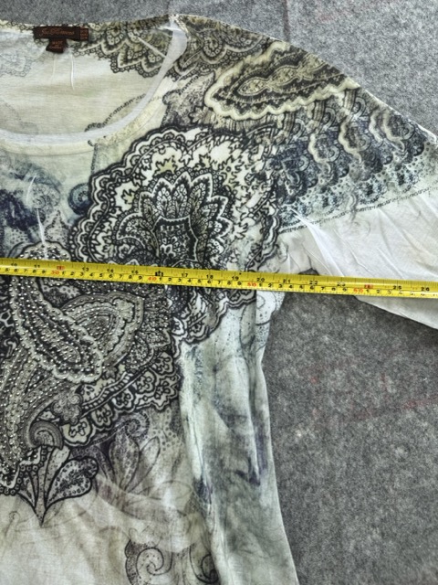 Joe Browns White & Grey Printed Asymmetric Top UK18 image 5