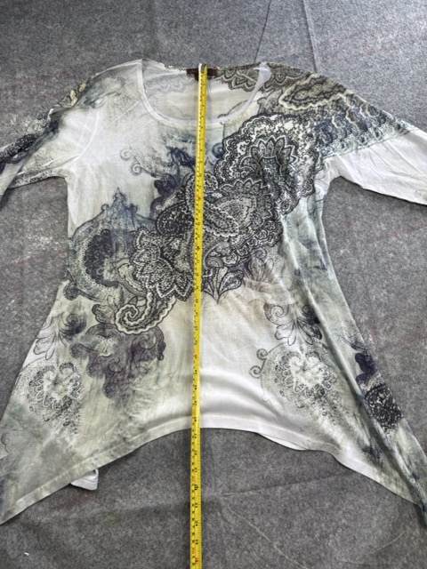 Joe Browns White & Grey Printed Asymmetric Top UK18 image 6