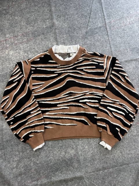River Island Brown & Black Zebra Print Sweater Size 14