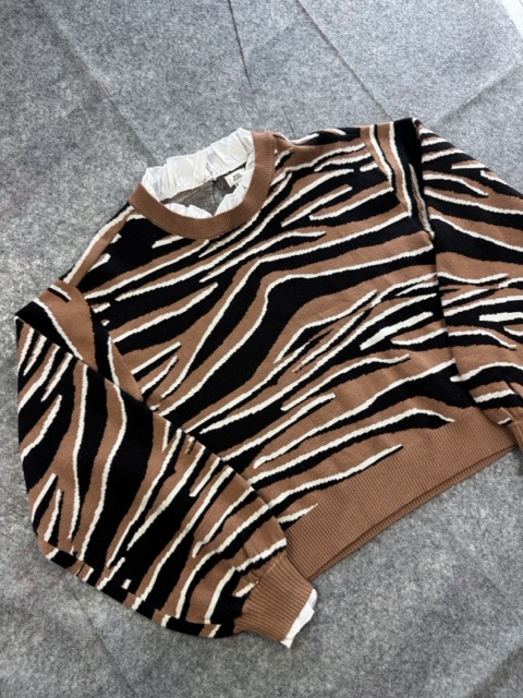River Island Brown & Black Zebra Print Sweater Size 14 image 2