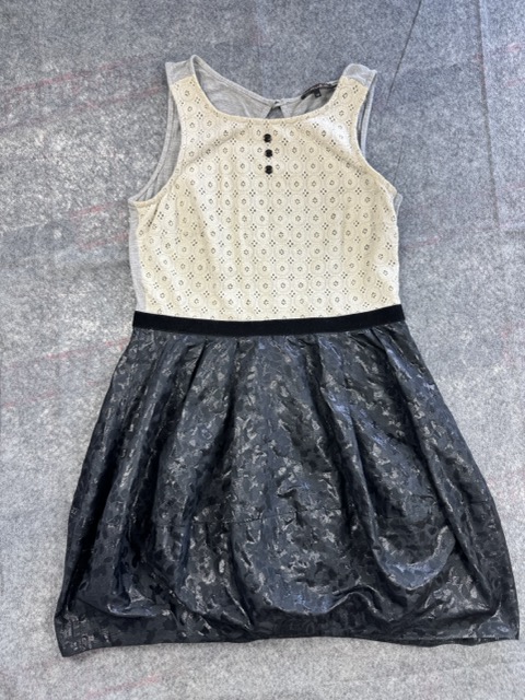 River Island Black & Cream Lace Overlay Dress UK 14