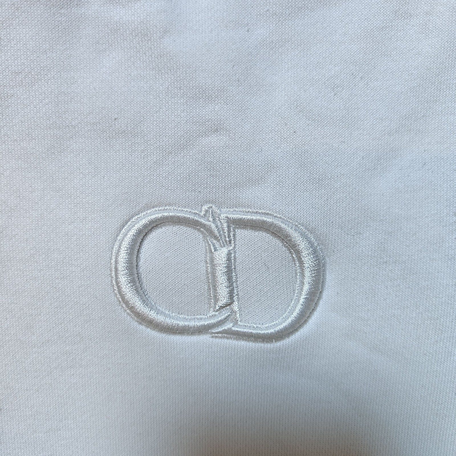 Dior CD White Embroidered Logo Sweatshirt Hoodie Mens White Small image 2