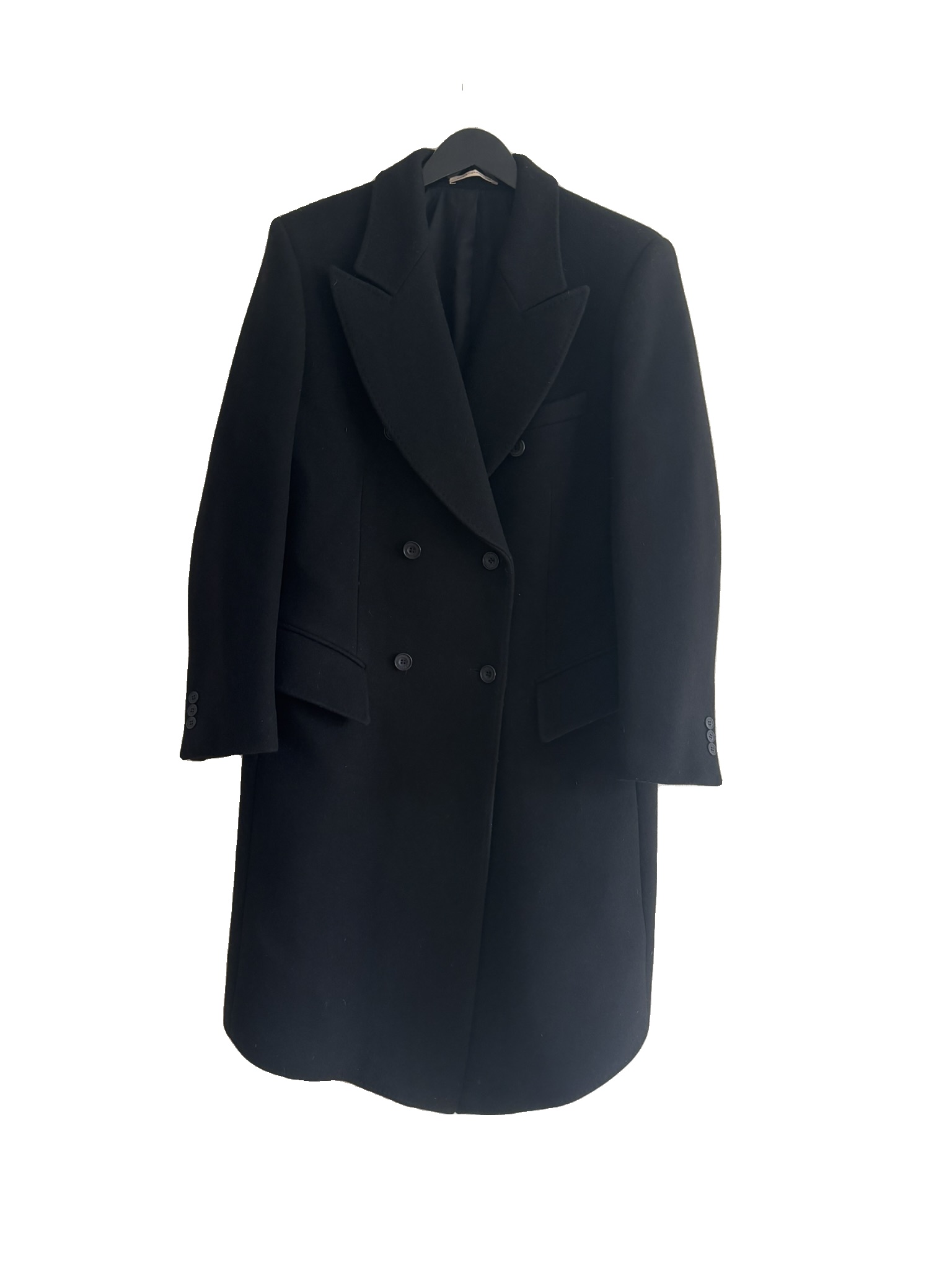 Christopher Kane Black Wool Blend Double Breasted Coat UK 10