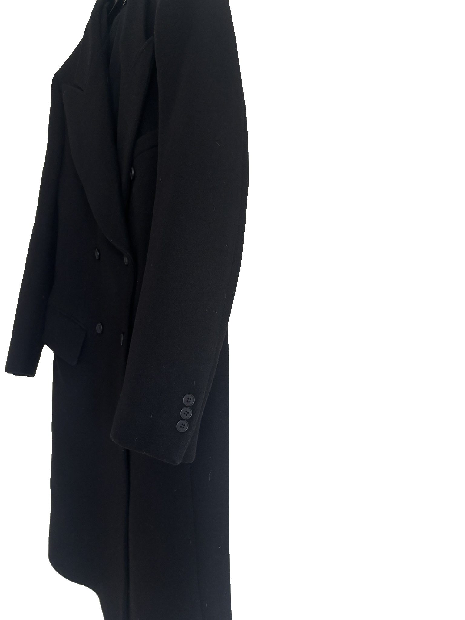 Christopher Kane Black Wool Blend Double Breasted Coat UK 10 image 2