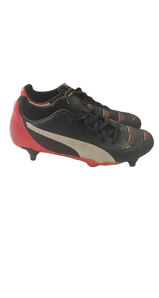 Puma Black & Red EvoPower Football Boots UK 4 Childrens