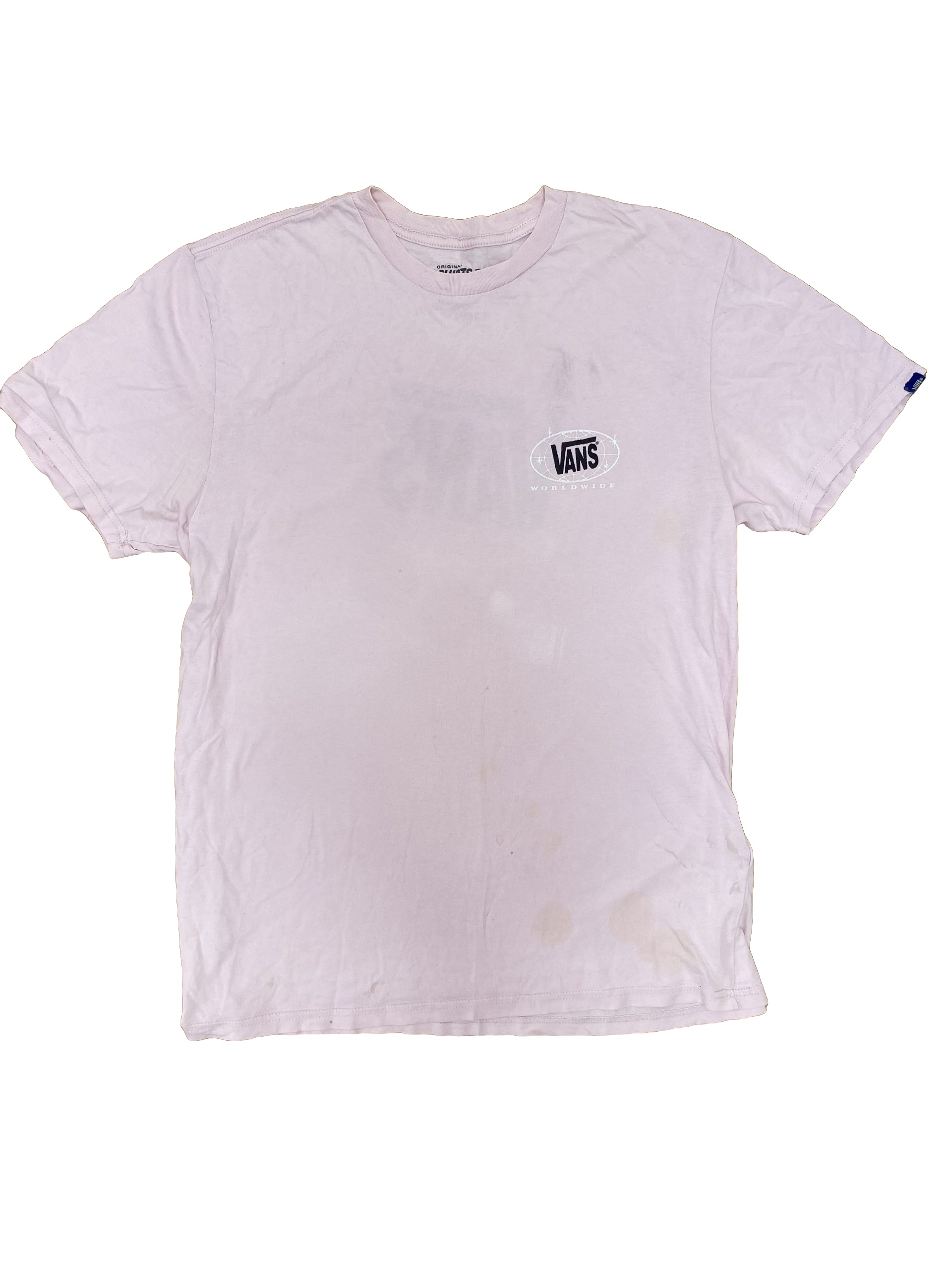 Vans Pink Worldwide Logo T-Shirt Large