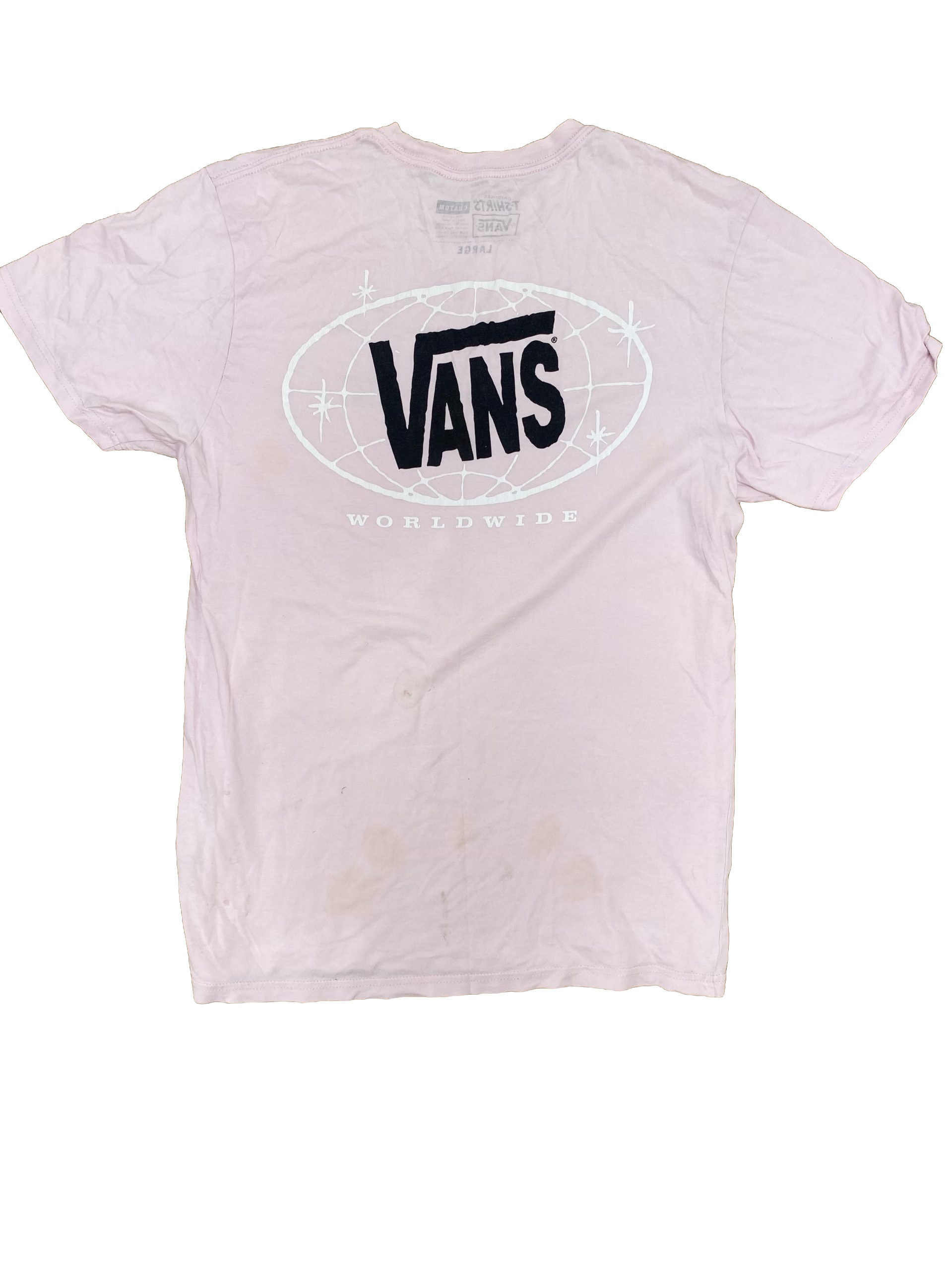 Vans Pink Worldwide Logo T-Shirt Large image 2