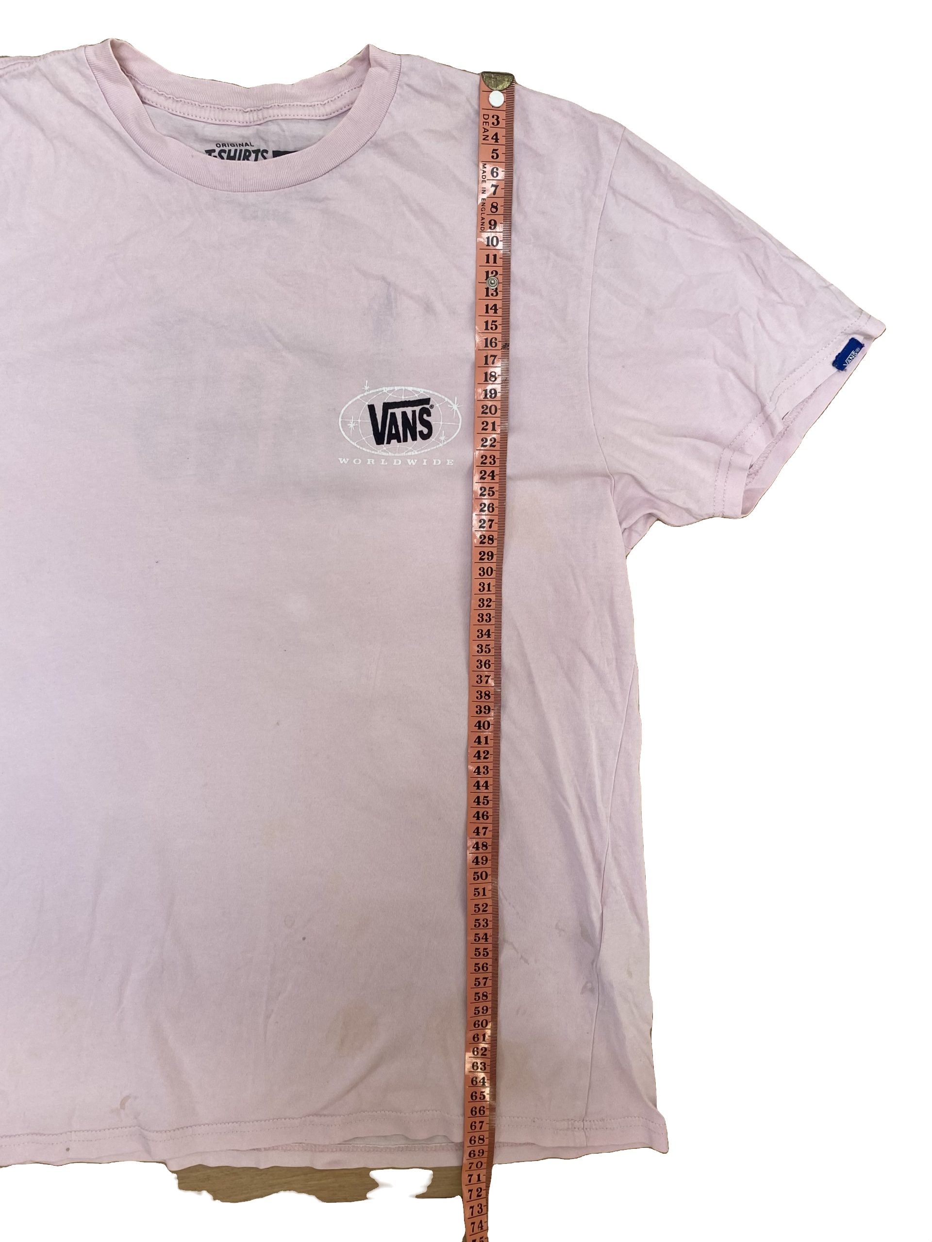 Vans Pink Worldwide Logo T-Shirt Large image 3