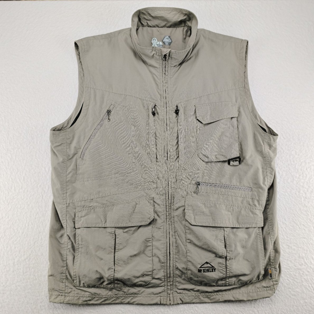 McKinley Beige Outdoor Utility Vest XL Multiple Pockets