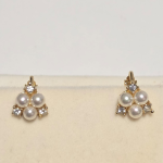 Christian Dior germany Gold Tone Pearl & Crystal Clip-On Earrings