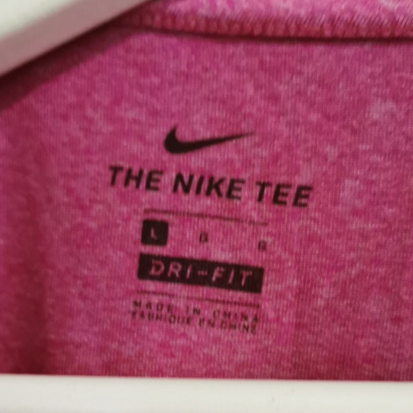 Nike Women's Pink Dri-Fit T-Shirt Large Polyester image 4