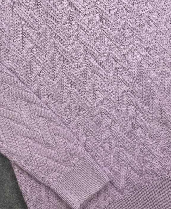 Cotton Traders Lilac Cable Knit Jumper Women’s M 100% Cotton image 10