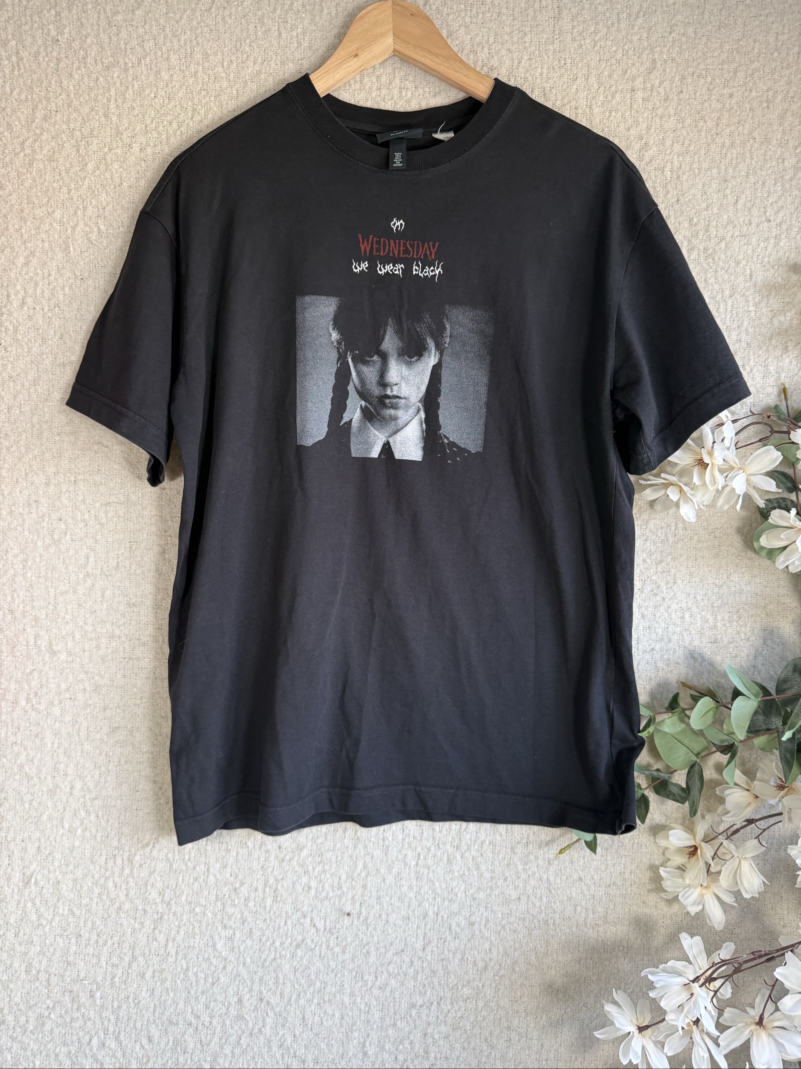 H&M Black Wednesday We Wear Black Graphic Relaxed Fit T-Shirt UK Small