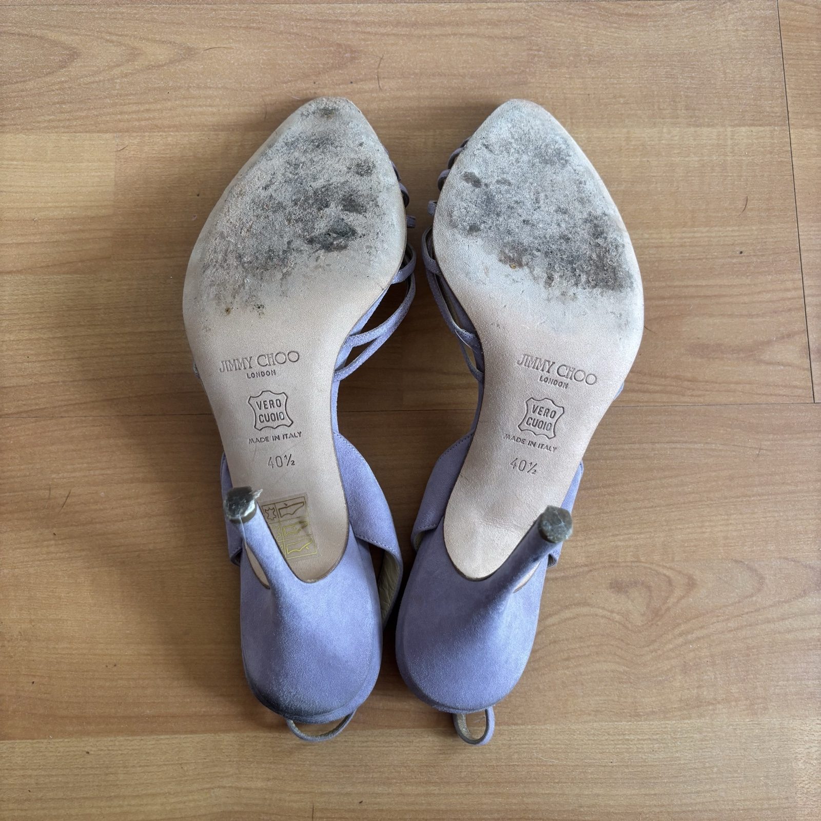 Jimmy Choo Lavender Lilac Suede Slingback Heels Size 40.5 image 3