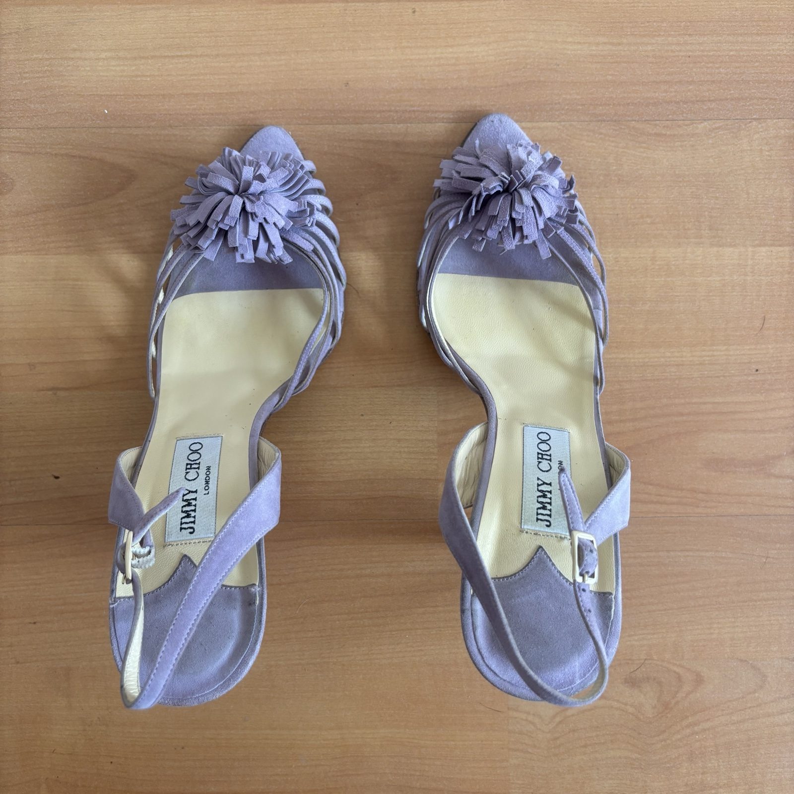 Jimmy Choo Lavender Lilac Suede Slingback Heels Size 40.5 image 2