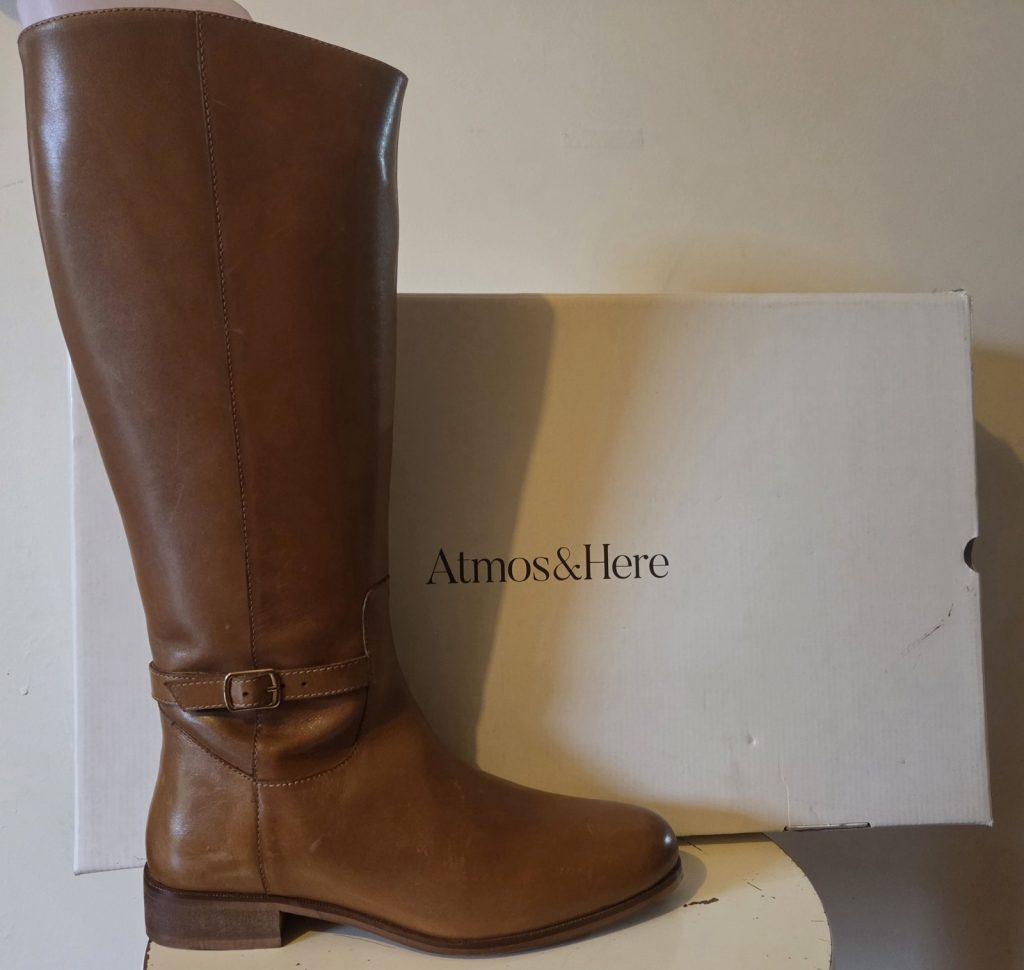 Atmos&Here Tan Leather Knee High Boots UK 7