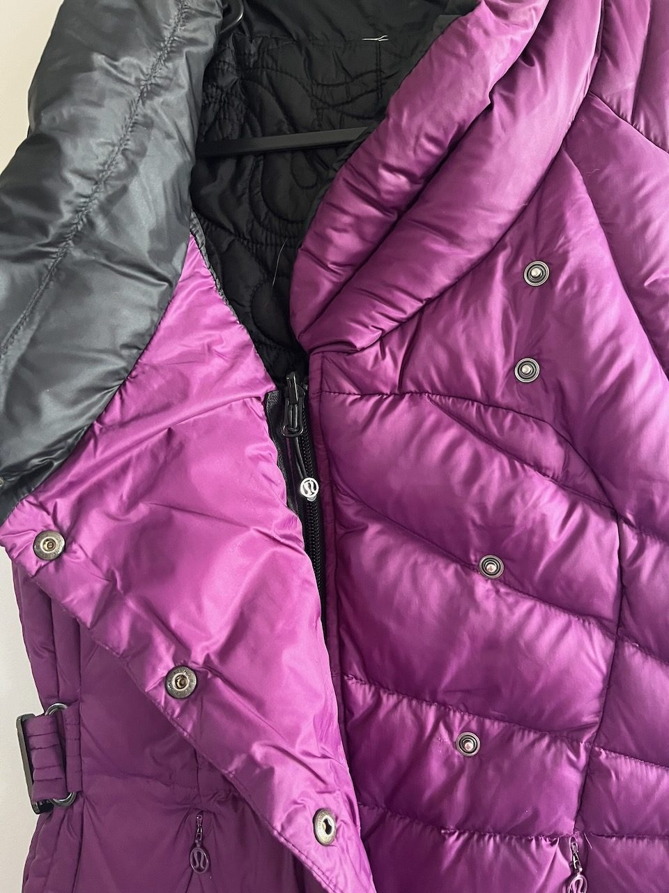 Lululemon Purple Black Quilted Reversible Puffer Vest Size AU 10 US 6 image 6