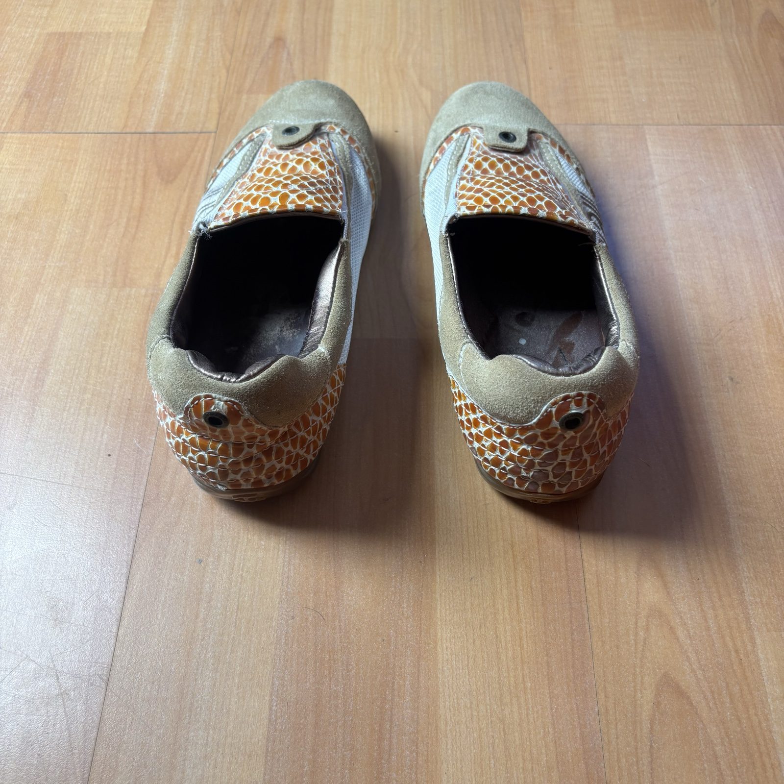 Just Cavalli Beige & Orange Patterned Kids Loafers Size 31