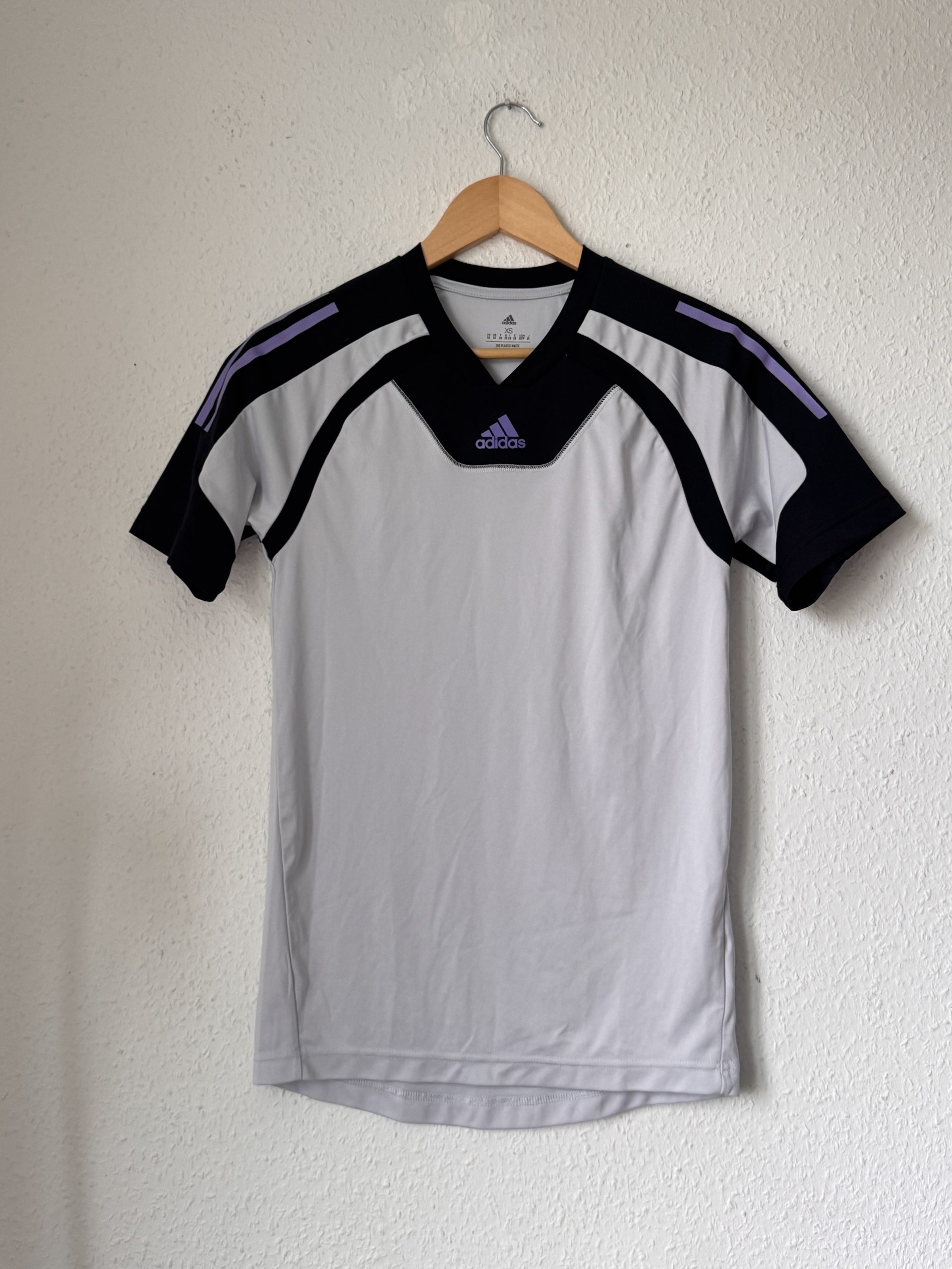 Adidas White & Black & Purple Sports Jersey XS -2875 image 2