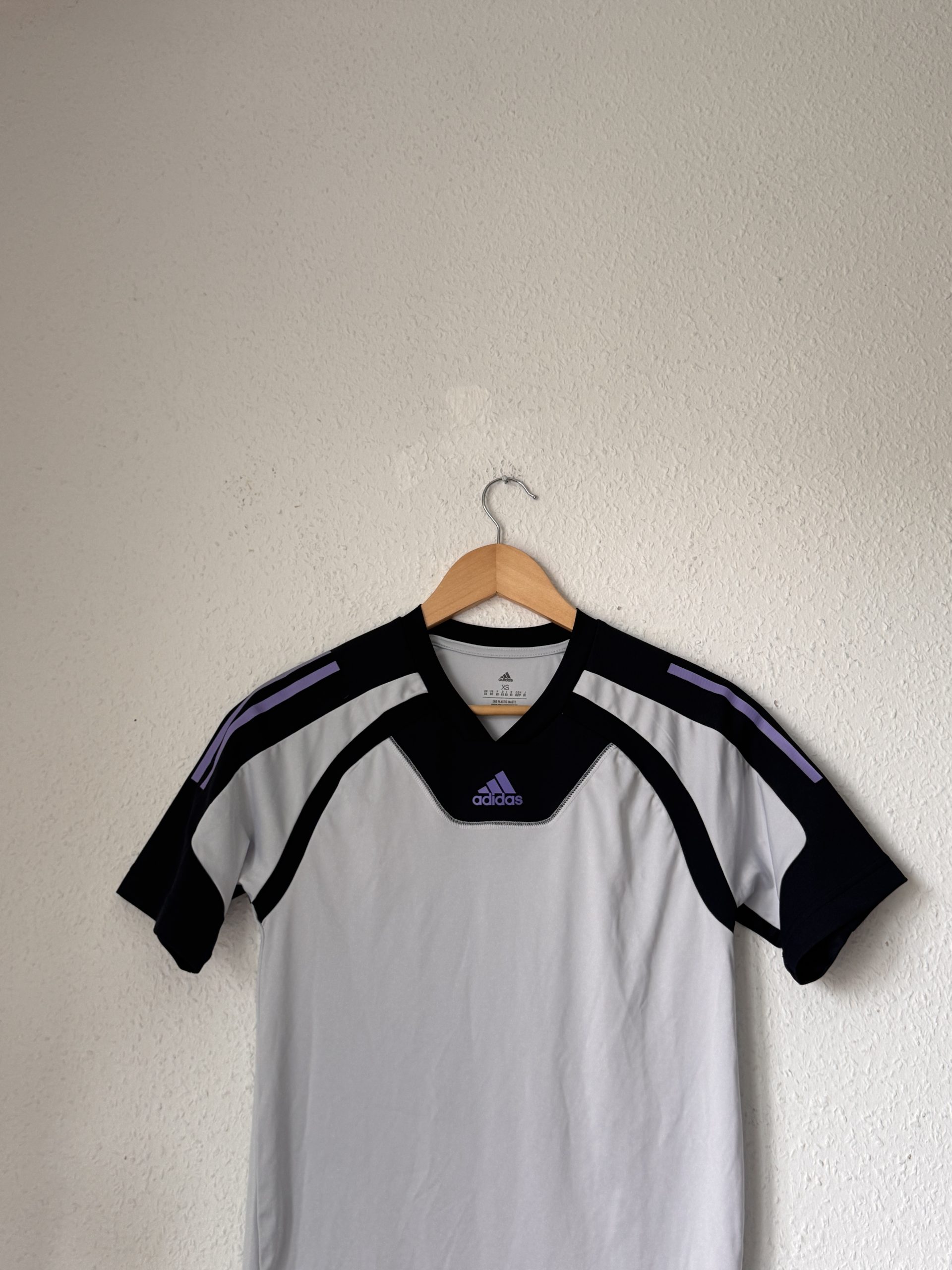 Adidas White & Black & Purple Sports Jersey XS -2875 image 3