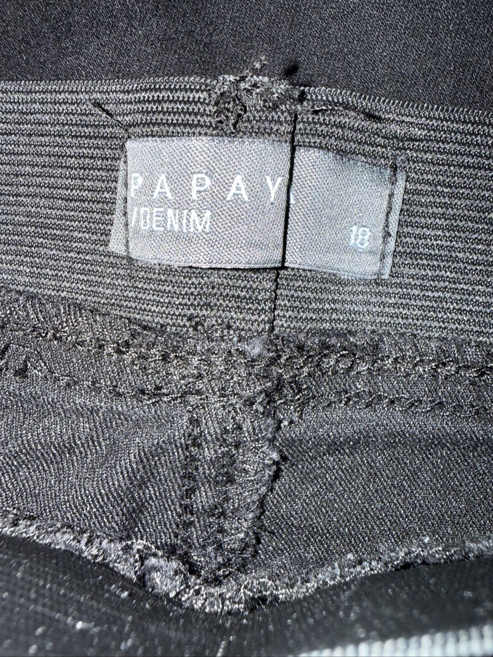 Papaya Black Denim Jeggings UK 18 Stretch Cotton Polyester Elastane image 3