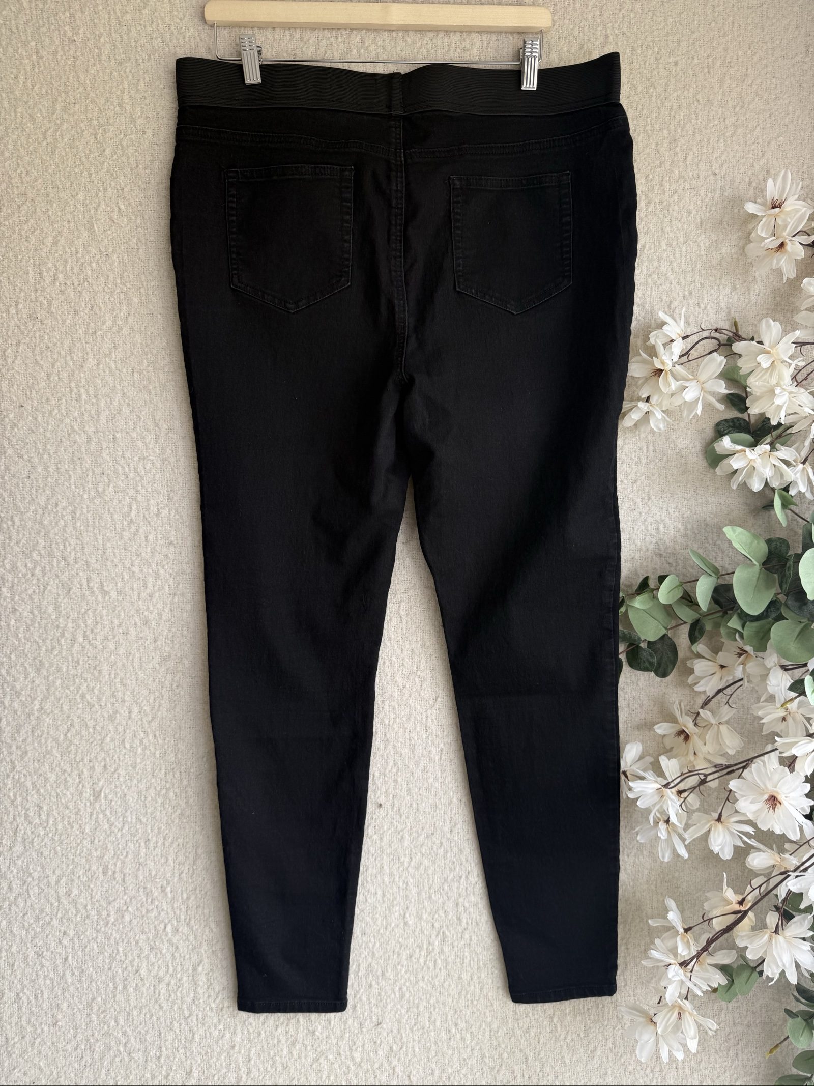 Papaya Black Denim Jeggings UK 18 Stretch Cotton Polyester Elastane image 4