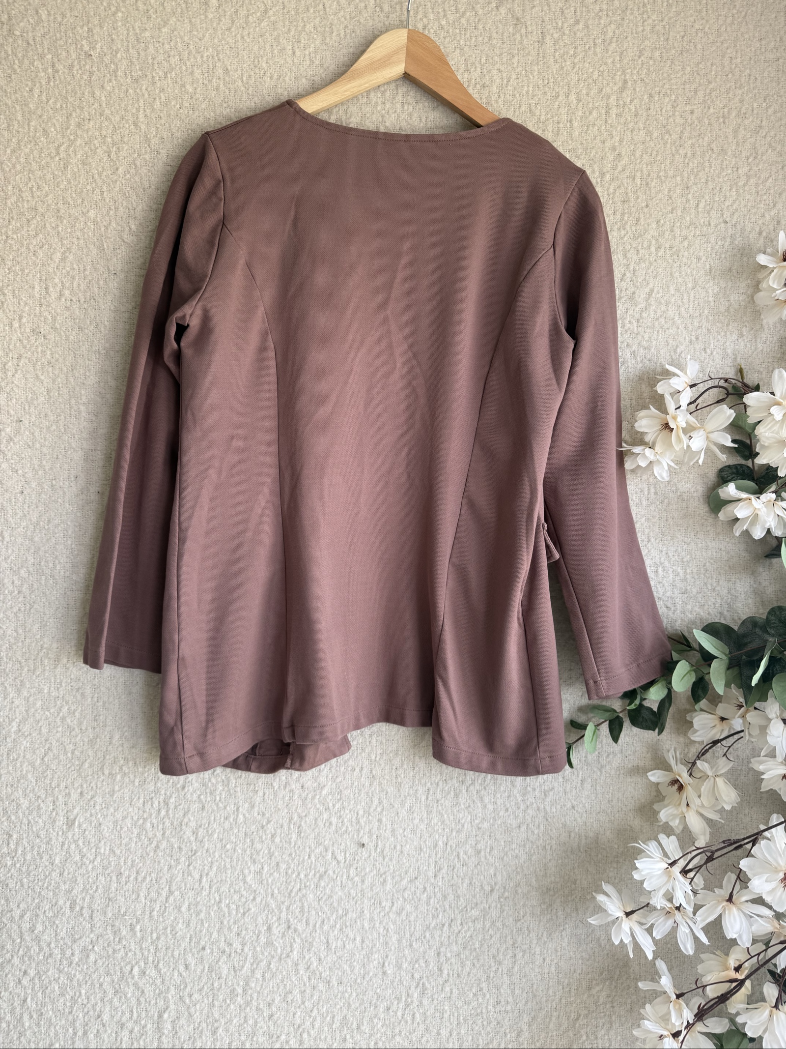 Selsal Mauve Pink Open Front Long Sleeve Jacket Size UK 10 Elegant Casual image 4