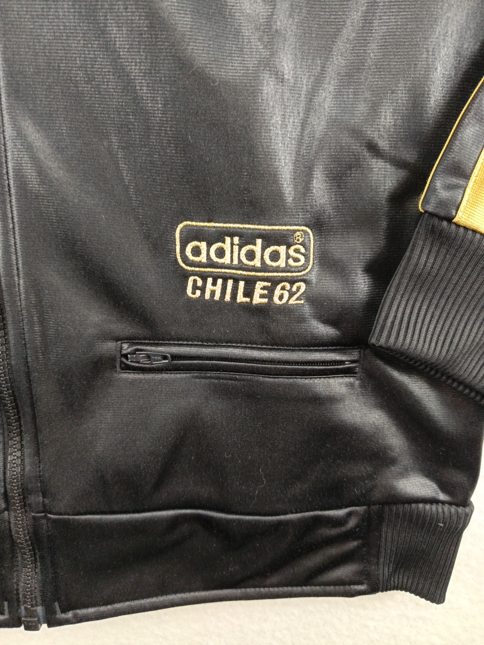 Adidas Black & Gold Chile 62 Track Jacket Size 46 Men image 2