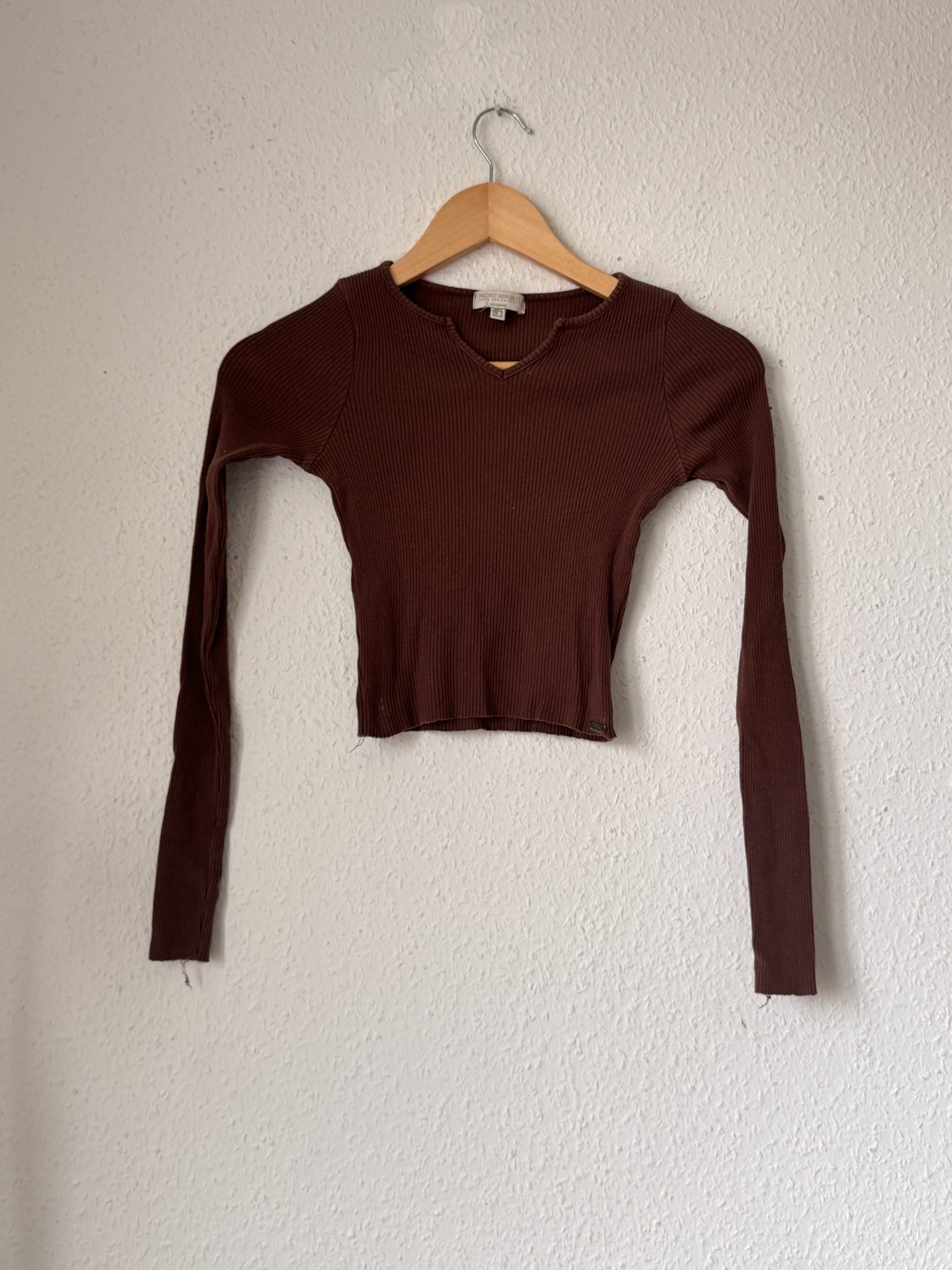Pacific Republic Brown Ribbed Pullover Women's Small 2877