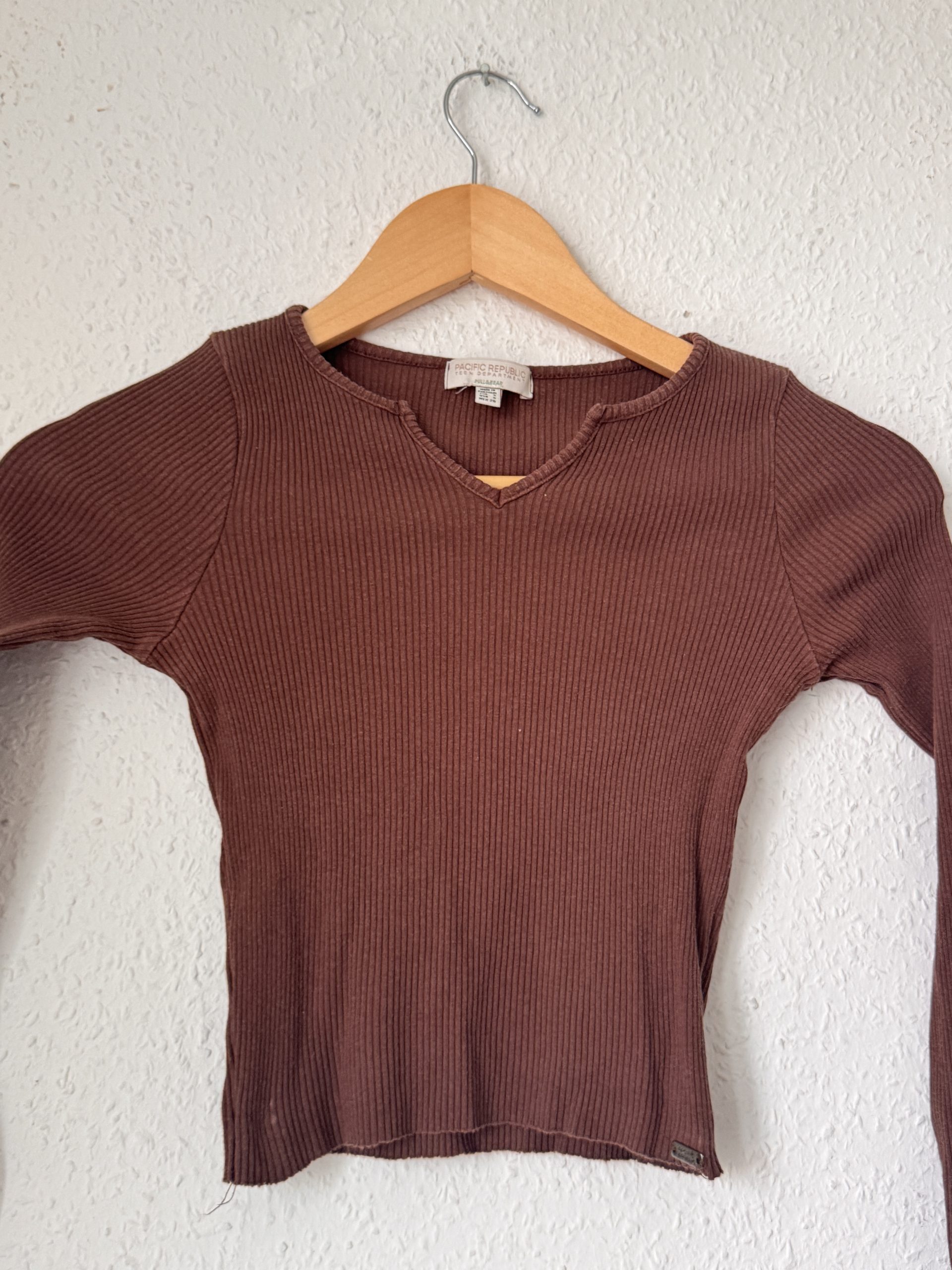Pacific Republic Brown Ribbed Pullover Women's Small 2877 image 3