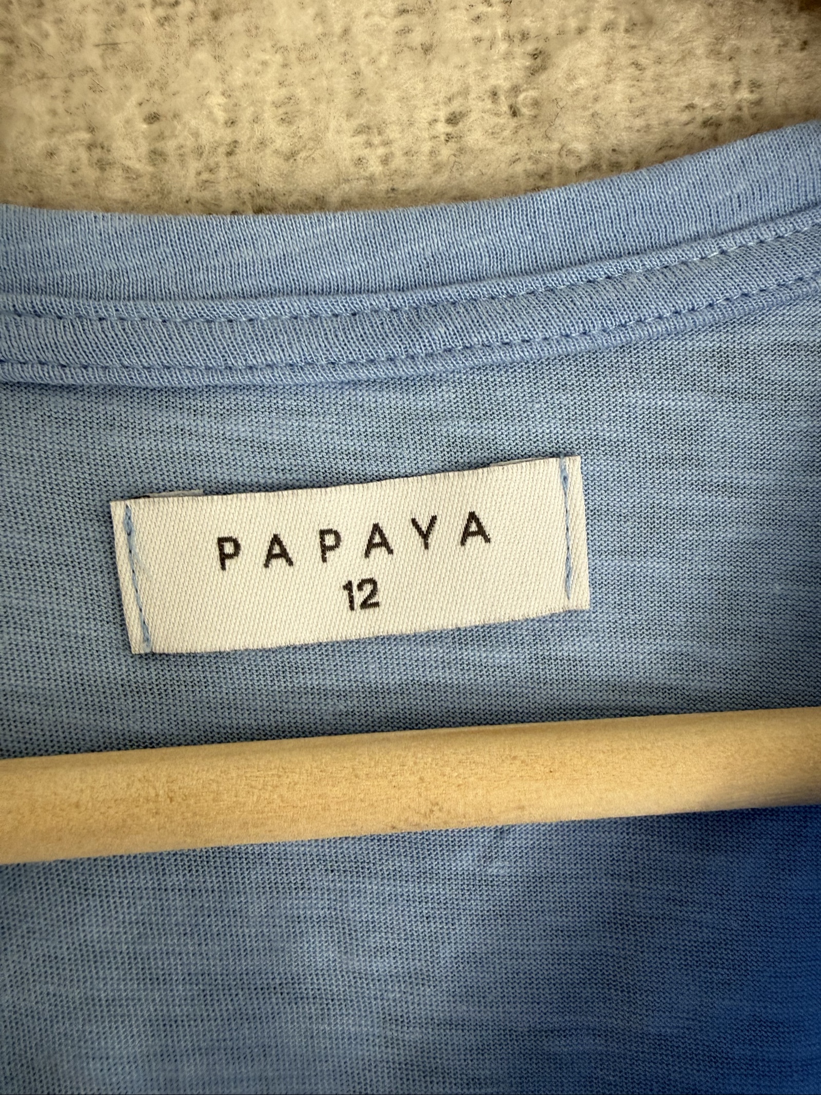 Papaya Blue Cotton Sleeveless Top Size 12 with Lace Trim Summer Casual image 3