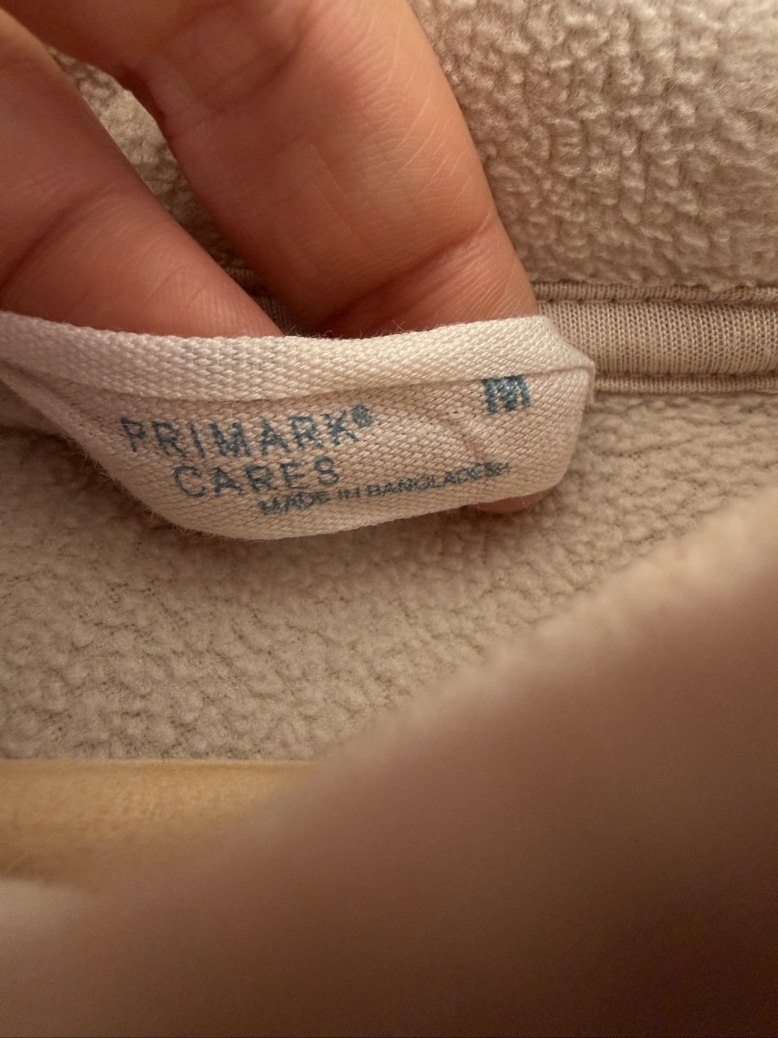 Primark Cream Fleece Hooded Cropped Sweatshirt Medium Soft Cozy Casual image 4