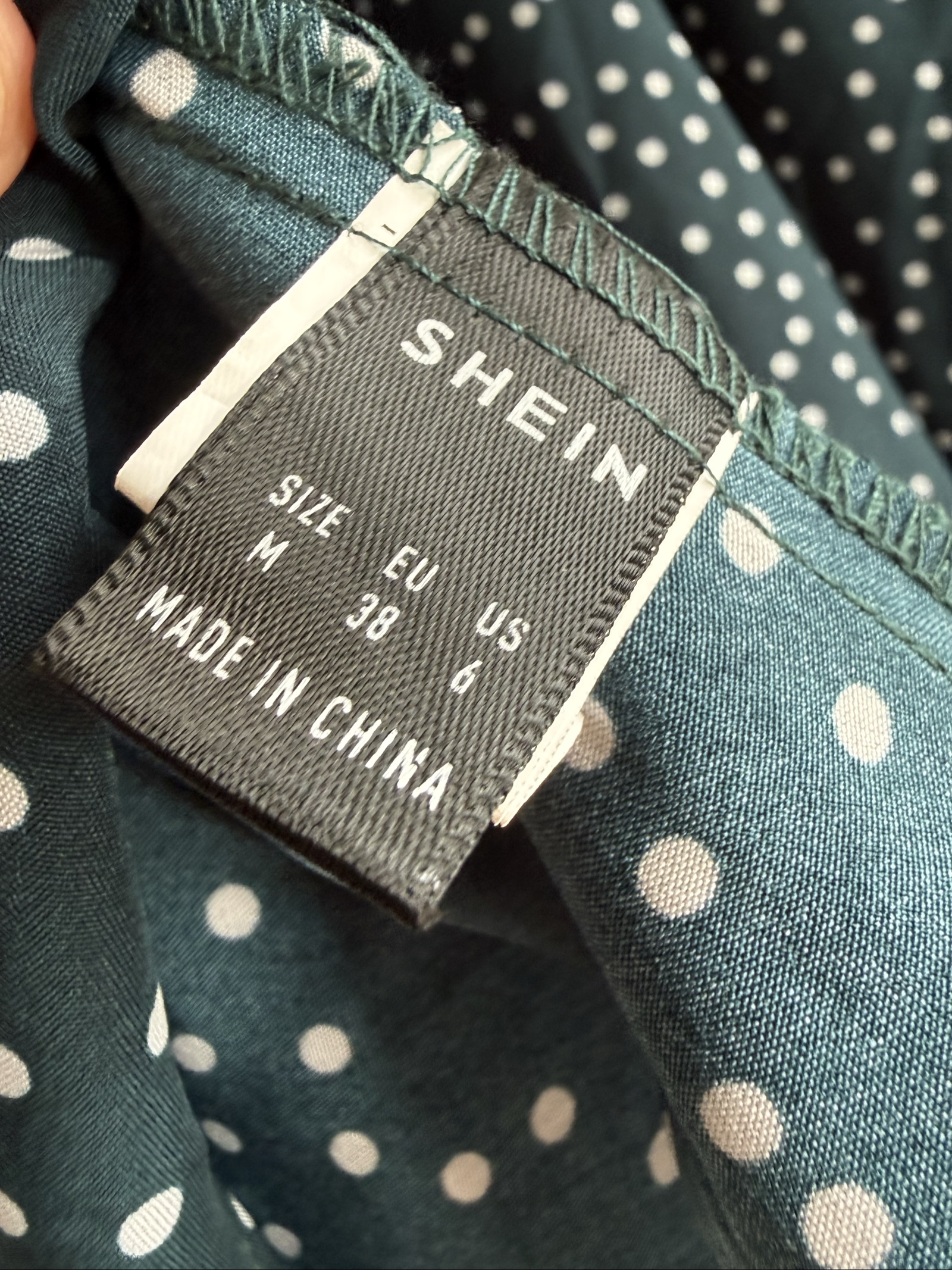 SHEIN Navy & White Polka Dot Casual Flared Skirt UK Medium Elastic Waist image 3